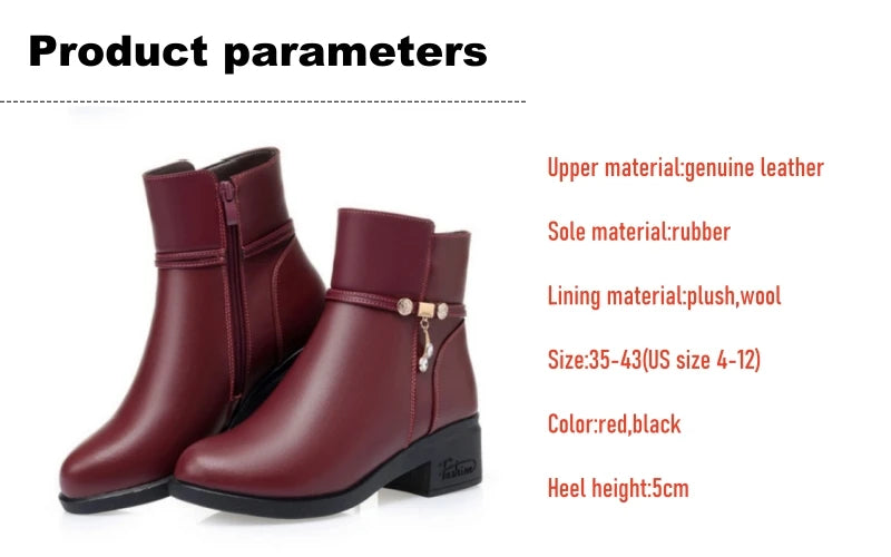 Genuine Leather Ankle Boots