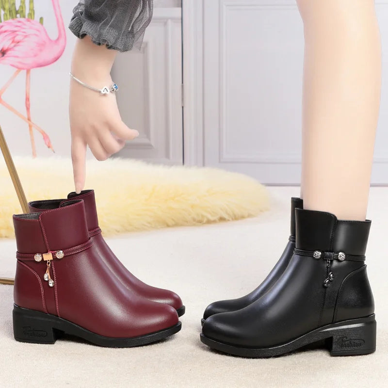 Genuine Leather Ankle Boots
