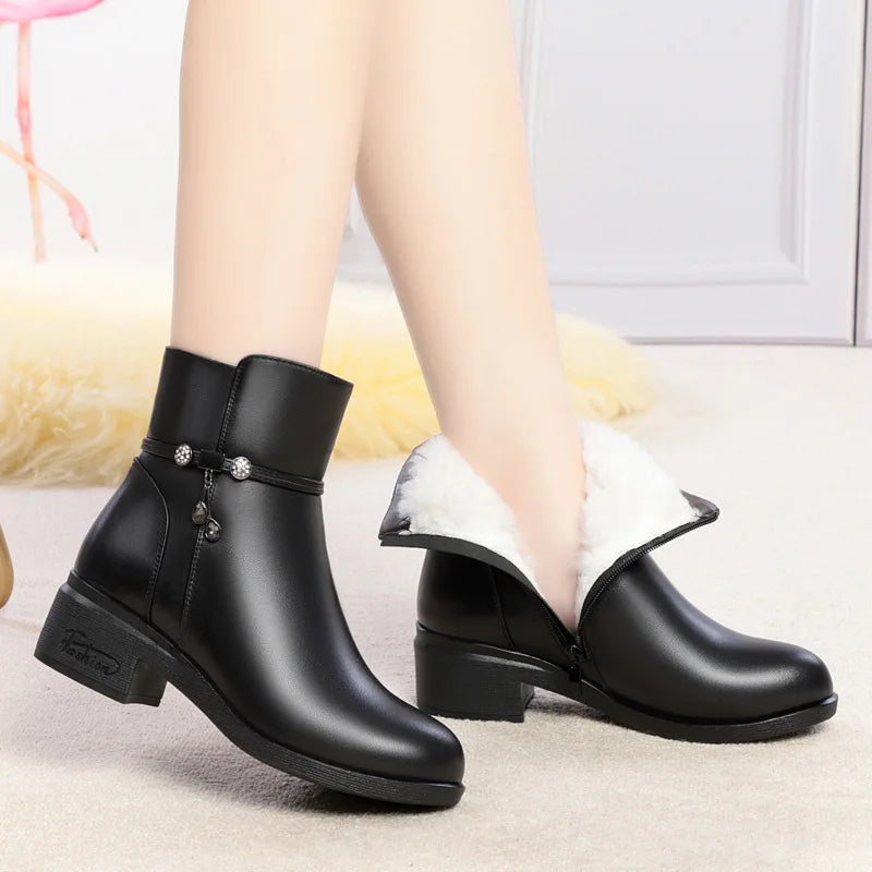 Genuine Leather Ankle Boots