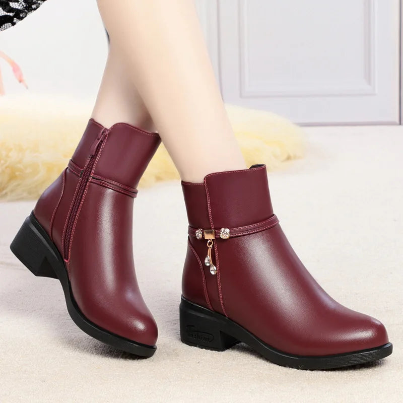 Genuine Leather Ankle Boots