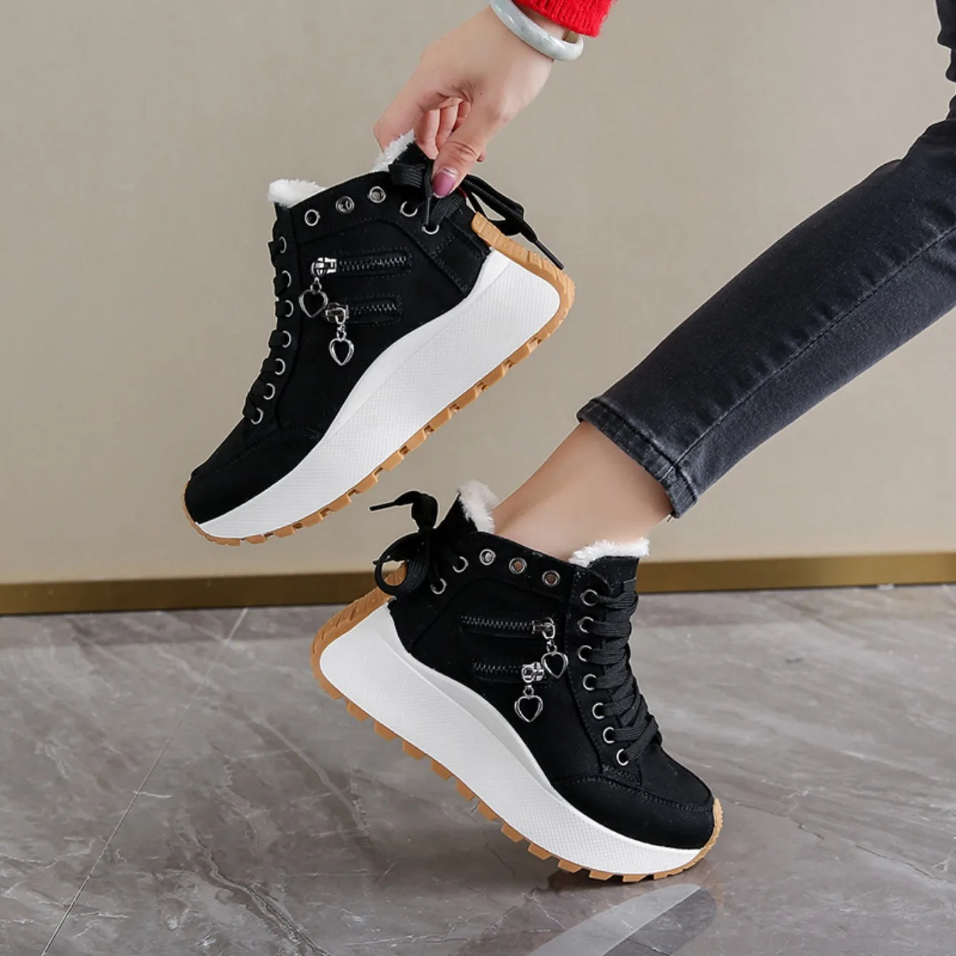 Aria Denim Lace-Up Sneakers