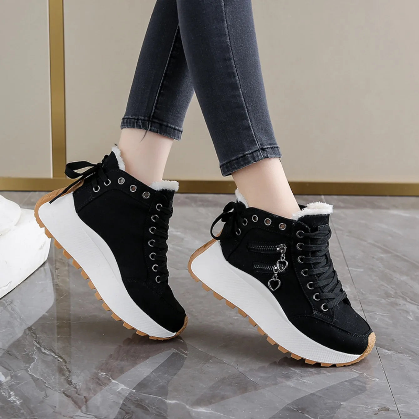 Aria Denim Lace-Up Sneakers
