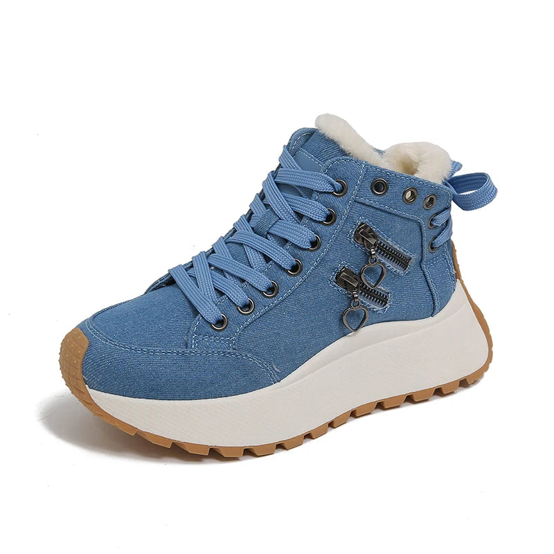 Aria Denim Lace-Up Sneakers